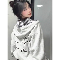 薄款350克#原版做工压线+广州格子+刺绣+订标【纯棉华棉】连帽，男装卫衣，星座506A