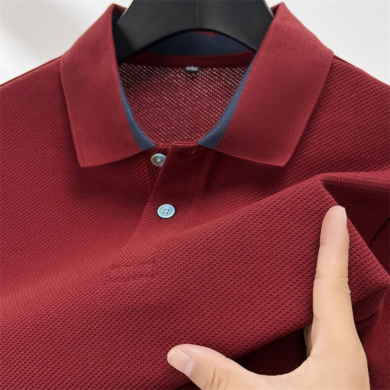 F86026精品40S高端男女同款翻领7A抗菌T恤长绒棉高端提花,男装T恤,钱塘207-1