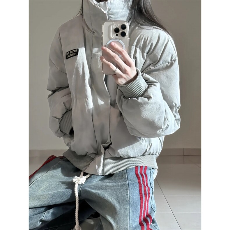 网图现货 扎染棉服美式短款面包服男冬季高街廓形棉衣外套 P108图片