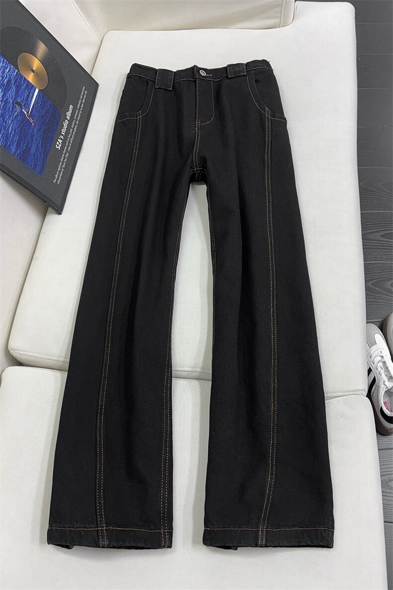 B221美式ins高街暗黑宽松直筒弯刀牛仔裤LK25597-特P38控78,男装牛仔裤,电商B221