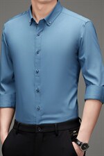 新款男士长袖衬衫商务休闲衬衣秋季上衣服高端中年时尚百搭男装，男装衬衫，电商B212（原钱塘6029）