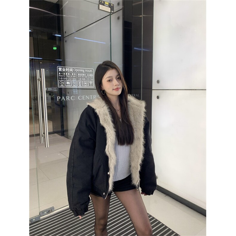 A462-P128美式座山雕毛领加绒加厚棉服夹克冬季cleanfit工装外套,男装棉衣,星座911