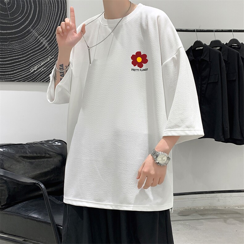 Q11257-P30春夏季七分袖t恤男大码五分袖男短袖中袖大皂风,男装T恤,电商A040