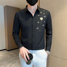 白社会小伙店主风秋冬刺绣长袖衬衫301A-1/CS505/P55，男装衬衫，星座301A-1