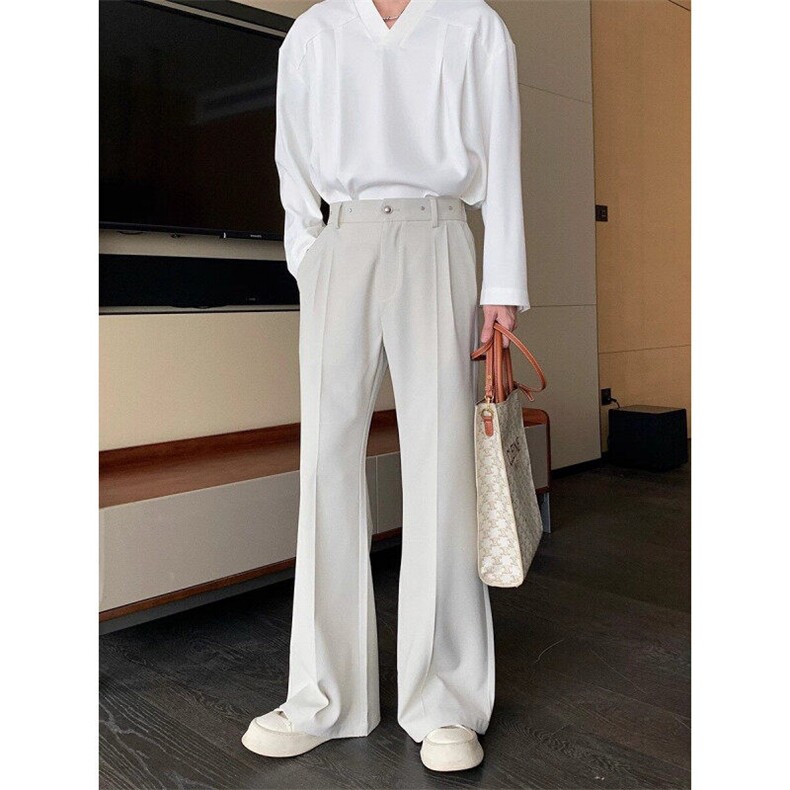 （量大价优)~春夏季冰丝垂感显瘦西装休闲微喇长裤K06008P50，男装西裤，星座1004（原星座815-3）