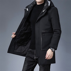 ANY22015钱塘2020-3秋冬中长款男士商务休闲连帽羽绒服外套P250，男装羽绒服，钱塘207-3