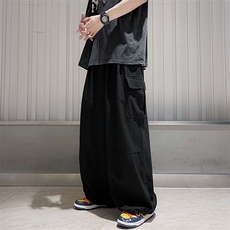 美式束脚工装裤子男日系港风ins宽松阔腿休闲长裤潮K02960-P40，男装休闲裤，星座308B-1