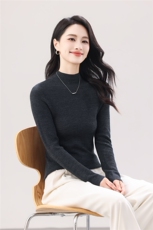 2025年秋季时尚百搭通勤简约休闲半高领，女装羊毛衫，巧奈羊绒