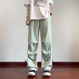 抖音品质夏季新款冰丝松紧伞兵裤宽松休闲裤B315-K006-特p30控58图片