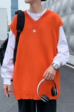 针织衫男韩版潮流港风休闲无袖2024秋季新款背心A161-2-MJ01-P40，男装背心/马甲，电商A161-2
