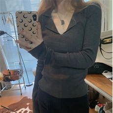MN1028-P35韩系上衣设计感修身别致打底衫早秋薄款，女装针织衫/毛衣，星座617A-2