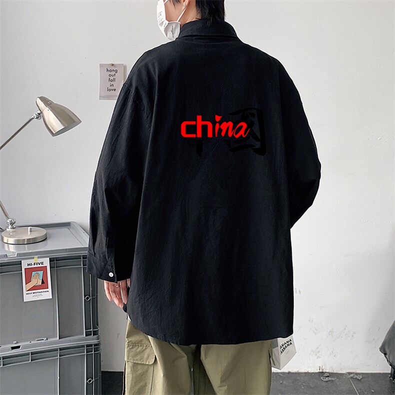 CS15189-P38长袖衬衫男士大码宽松衬衣男寸衫男寸衣,男装衬衫,电商A040