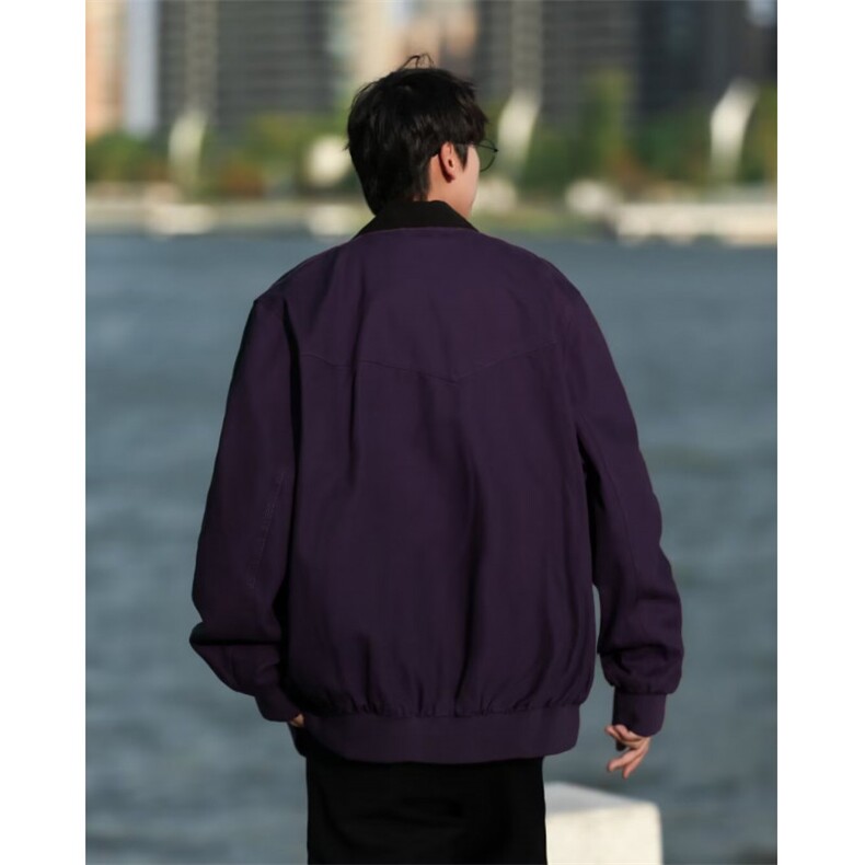 棒球服美式复古宽松纯色飞行员外套W9319P70,女装职业装,星座1116-2