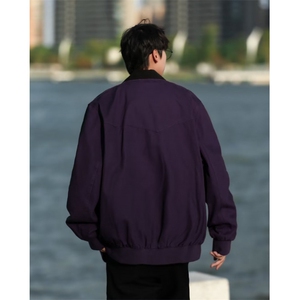 棒球服美式复古宽松纯色飞行员外套  W9319 P70图片
