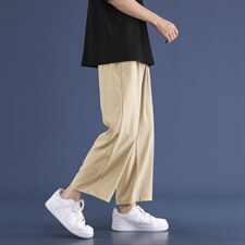 冰丝裤子男宽松九分裤阔腿束脚休闲裤2025-特批20,男装休闲裤,星座718-1
