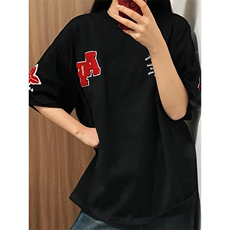 万针全刺绣工艺抖音得物高品质260克重磅纯棉双纱美式高街短袖T恤，男装T恤，电商A486