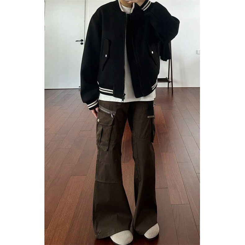新款重磅棒球服夹克男女复古宽松潮牌拉链短款外套原宿潮流WY9214,男装夹克,星座601-1