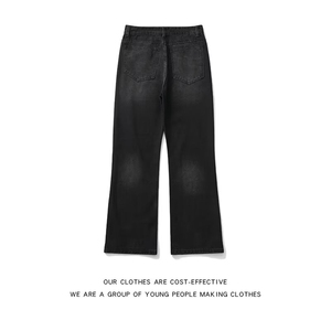 得物品质男牛仔裤渐变色微喇叭直筒长裤加大码M-4XL NK816 P55图片