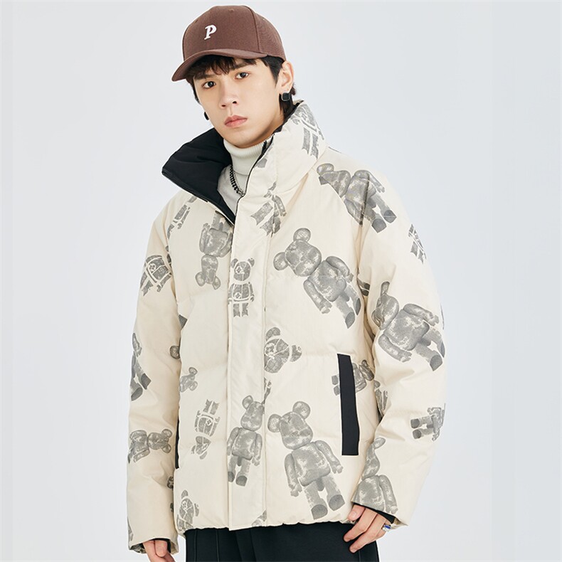 冬季立领宽松保暖羽绒外套潮牌小熊羽绒服A305-3711-P180控269,男装羽绒服,电商B306