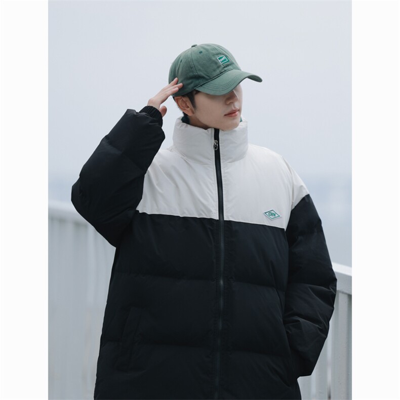 冬季新款宽松面包服美式复古立领棉服男撞色棉衣外套MY9060-P100,男装棉衣,电商A128