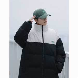 冬季新款宽松面包服美式复古立领棉服男撞色棉衣外套MY9060-P100图片