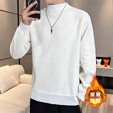 1018-1-M668-P26跑量款半高领一体绒毛衣男士针织衫加绒时尚帅气，男装针织衫/毛衣，星座1018-1​