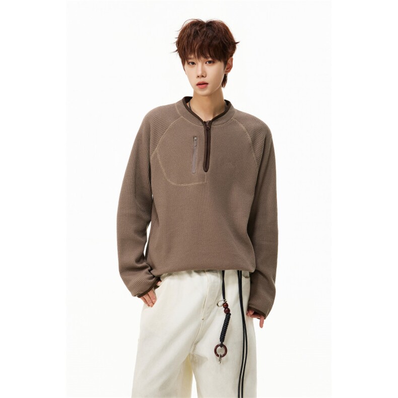 2026春季新款机能休闲华夫格男生长袖T恤B315-ST306-特p30控68图片