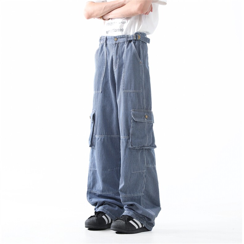 903-AK81- 特P65   S-3XL   美式条纹工装裤图片