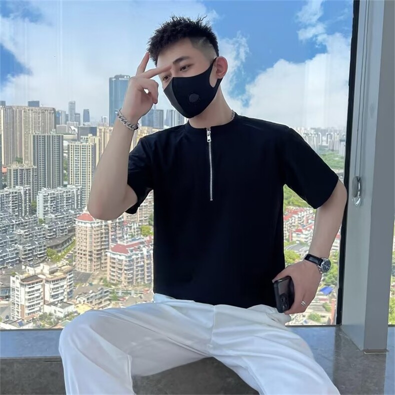 半高领短袖男夏季薄款新款内搭夏季打底衫T194,男装T恤,星座1116A-2（原606A-1）