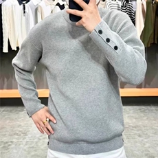 冬季新款男士高级感潮流休闲百搭保暖秋冬加厚时尚圆领针织衫，男装针织衫/毛衣，电商B212（原钱塘6029）