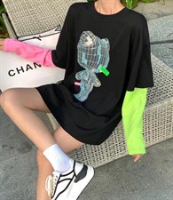 春季新款拼肩袖美T，其它，菲库feiku