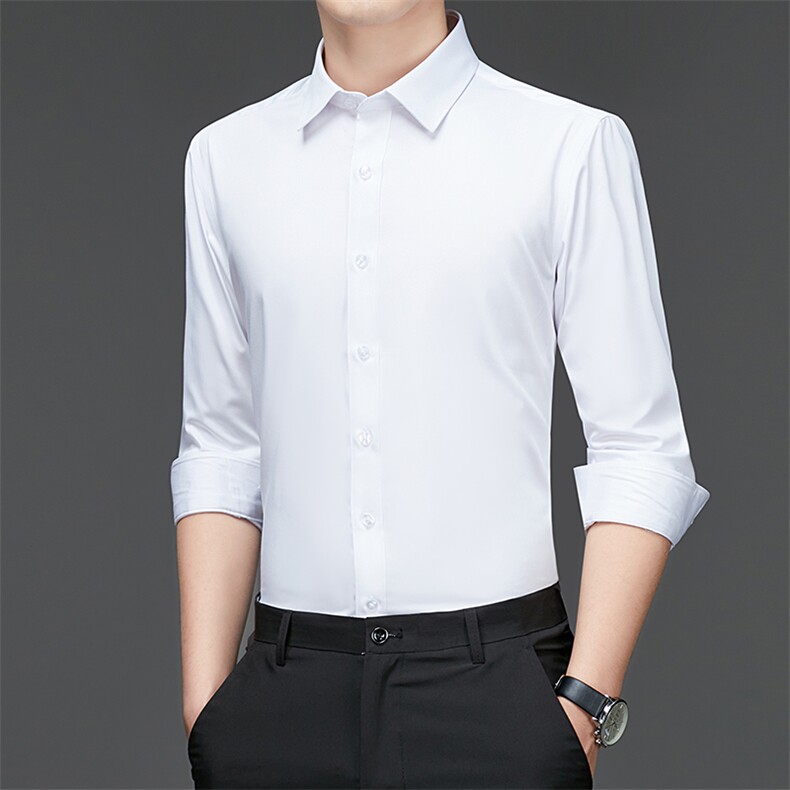 HXS-K09男式2023春季新款长袖衬衫修身免烫衬衣P66图片
