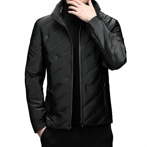 冬季商务休闲灰鸭绒羽绒服立领中年男简约时尚上衣XXH9911-P245，男装羽绒服，电商B212（原钱塘6029）