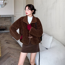 2025新款冬季新品！正反两穿高级感皮毛一体棉服外套，女装棉衣/棉服，1C151
