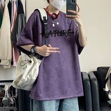 T2353特P25控39夏季高品质麂皮绒印花T恤，男装T恤，电商B205