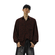 无影墙豹纹长袖衬衫大码M-5XL聚酯纤维衬衫男CS78728P35控58，男装衬衫，星座227-7