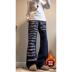 时尚纯色字母印花加绒休闲裤，A061-AX01699JR-特P50-视频截图，男装卫衣，电商A061