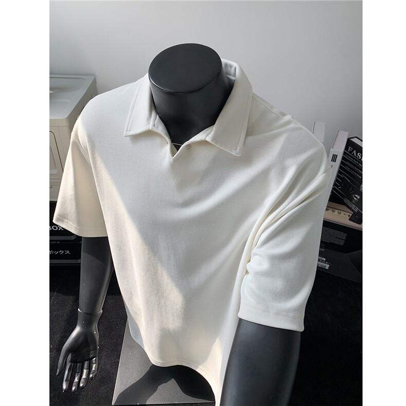 夏季新品 老钱风宽松休闲POLO衫短袖T恤上衣男 H1083 特P35图片