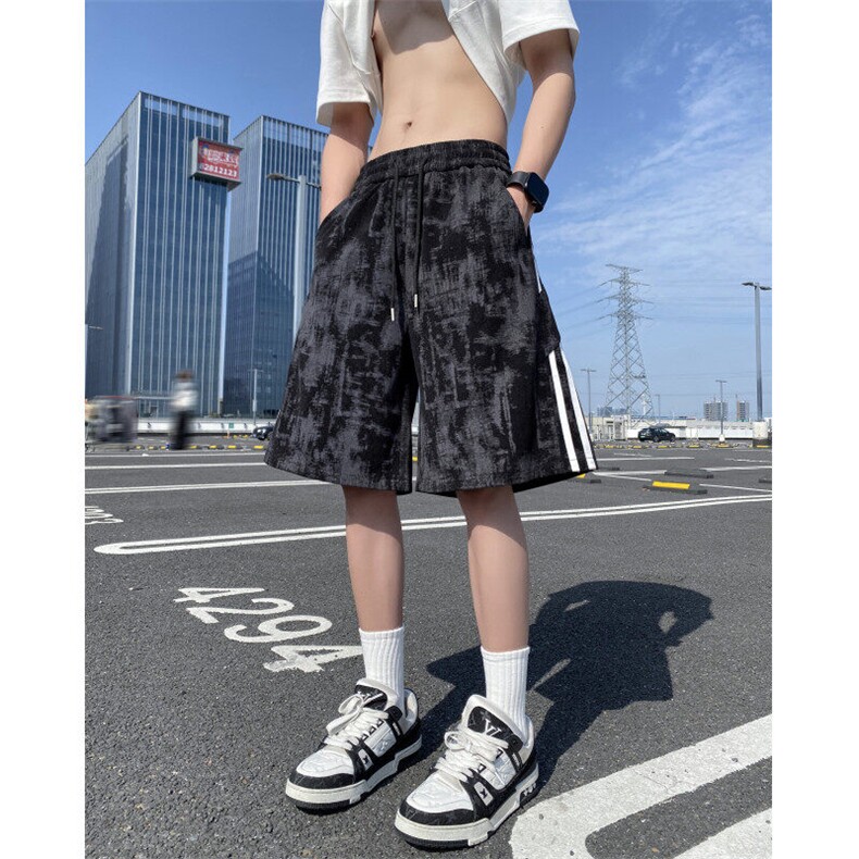 夏季新款潮流扎染设计感宽松休闲宽松短裤B315-K25796-特p25控48,男装休闲裤,电商B315