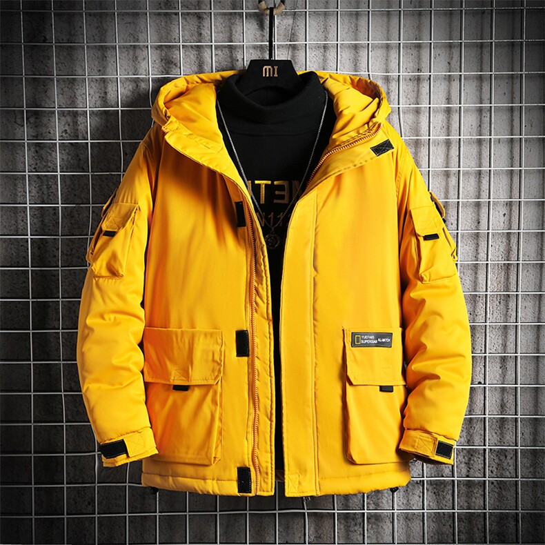 2019冬季连帽面包棉衣服工装短款男装外套袄 M138图片