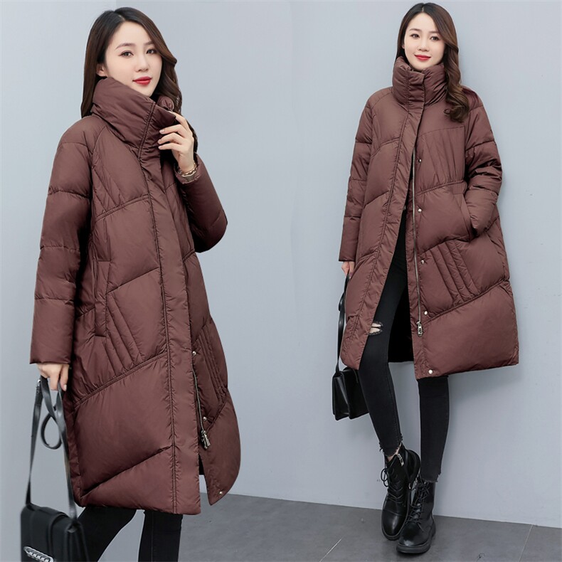 2025新款简约优雅中长款棉服时尚休闲保暖外套,女装棉衣/棉服,香香