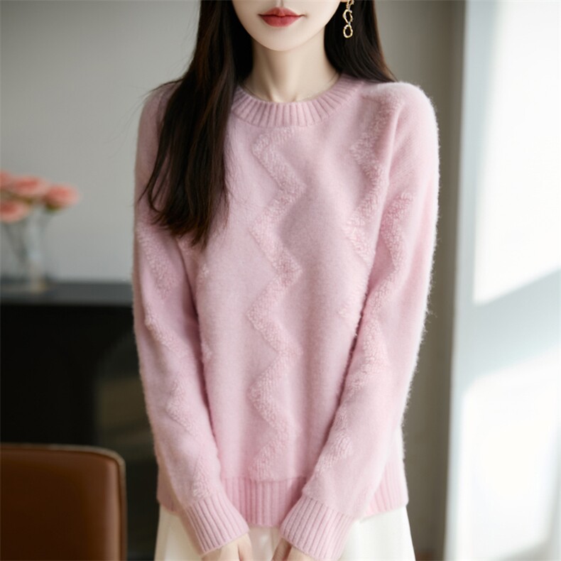 2025年秋季时尚百搭通勤去简约休闲时尚流苏波浪，女装羊毛衫，秋双羊绒