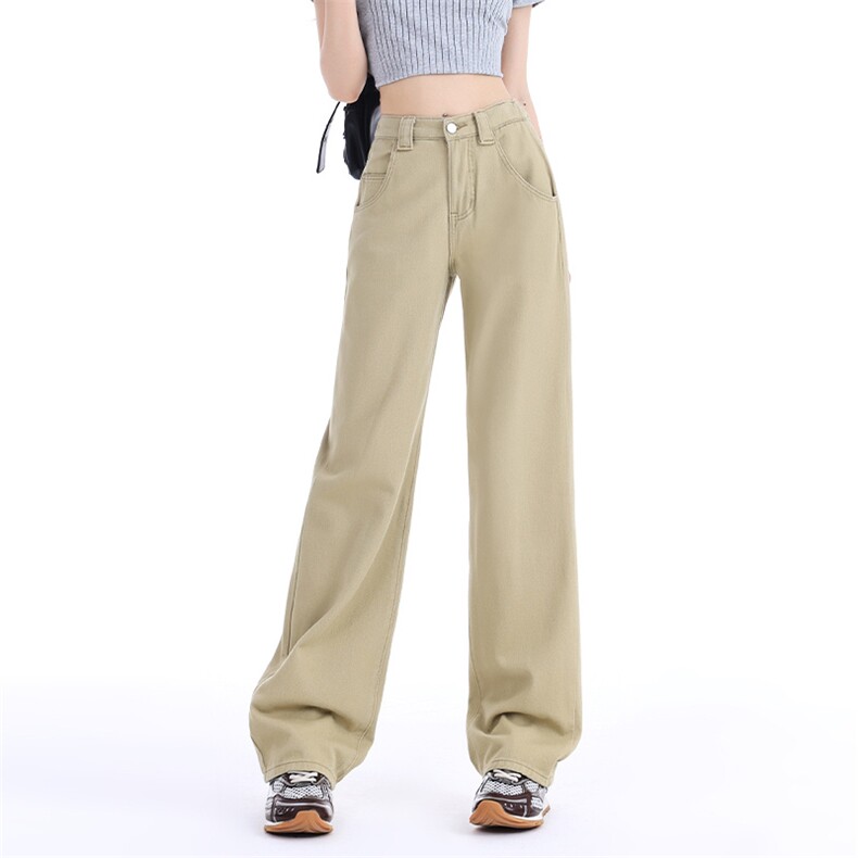 复古高街阔腿牛仔裤女潮2024夏秋季垂感直筒拖地长裤子567/P45,女装牛仔裤,星座506A