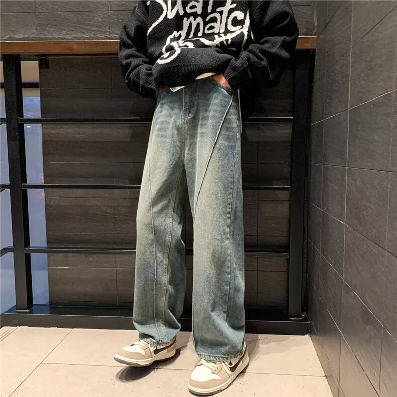 牛仔裤男秋季潮大码休闲裤子高街M872P40,男装牛仔裤,星座1116-2