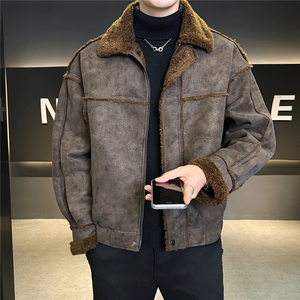 皮毛一体外套男冬季205新款加绒加厚棉服袄子皮夹克A313-987-P205图片