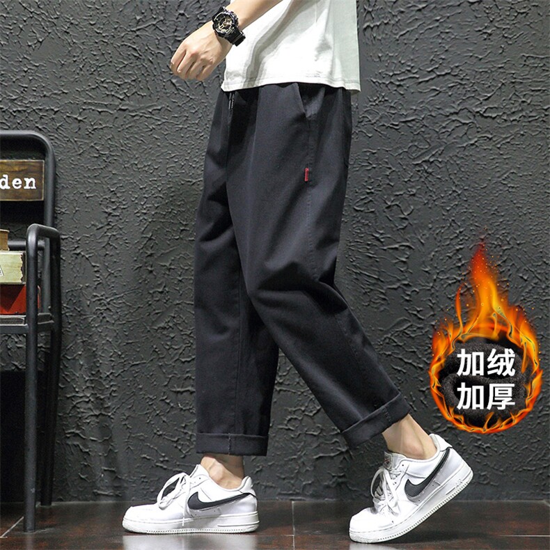 2023HK20139加绒日系黑墙大码纯色绣标长裤M-5XHK20470-P45,男装休闲裤,电商A022
