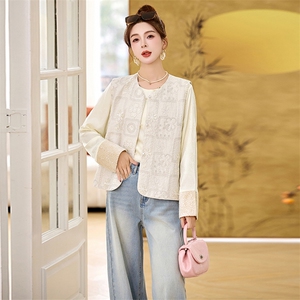 新中式国风马蕾丝甲外套女2025春季新款钉珠刺绣亮片宽松显瘦上衣图片