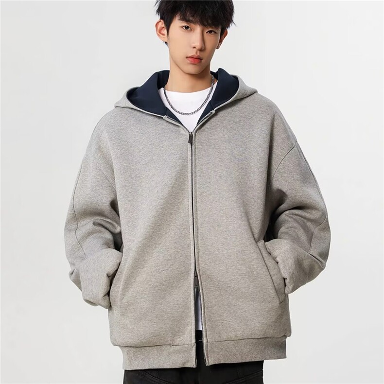 美式重磅双拉链连帽卫衣外套春秋新款痞帅休闲外套WY756-P73，女装短外套，星座208-5