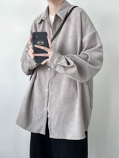 秋装新款男装宽松休闲百搭纯色港风夹克长袖衬衫D321-1-DM301-P50，男装夹克，电商D321-1