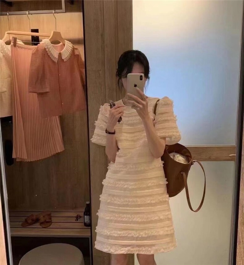 韩版雪纺连衣裙，女装连衣裙，青菜萝卜